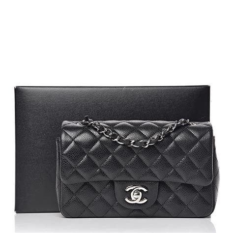 chanel mini 7 caviar black|Chanel Caviar Mini Rectangular Flap Bag .